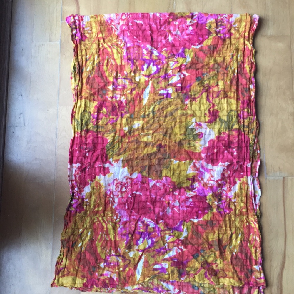 Mustard gold Jcrew impressionist Watercolor scarf